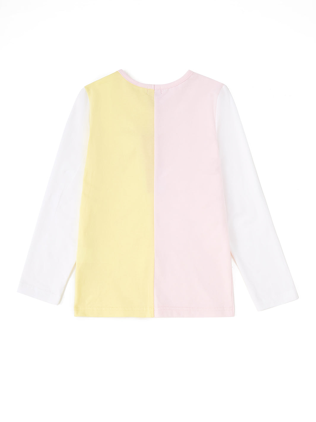 Color Block Long Sleeve T-shirt - Lt. Pink/Yellow