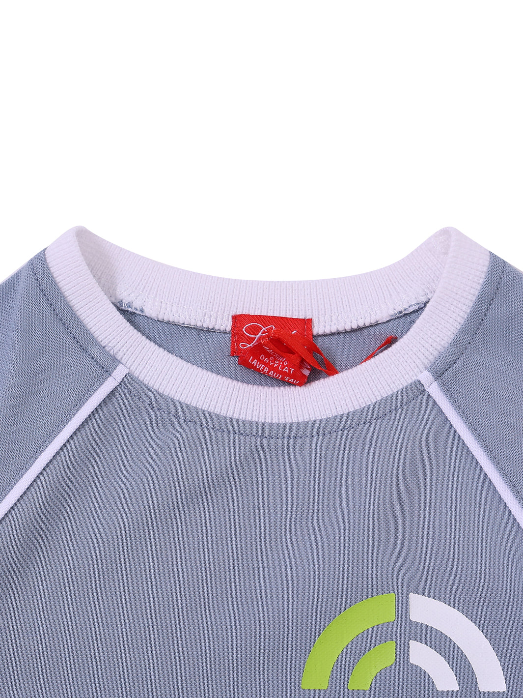 Side Print Short Sleeve Top - Stone Blue