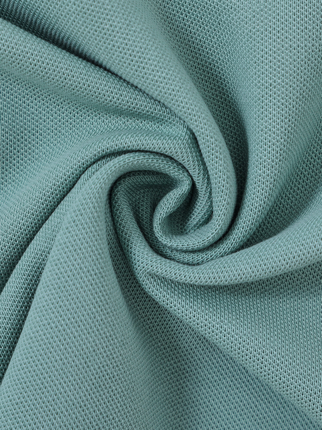 Side Print Short Sleeve Polo - Seafoam/White