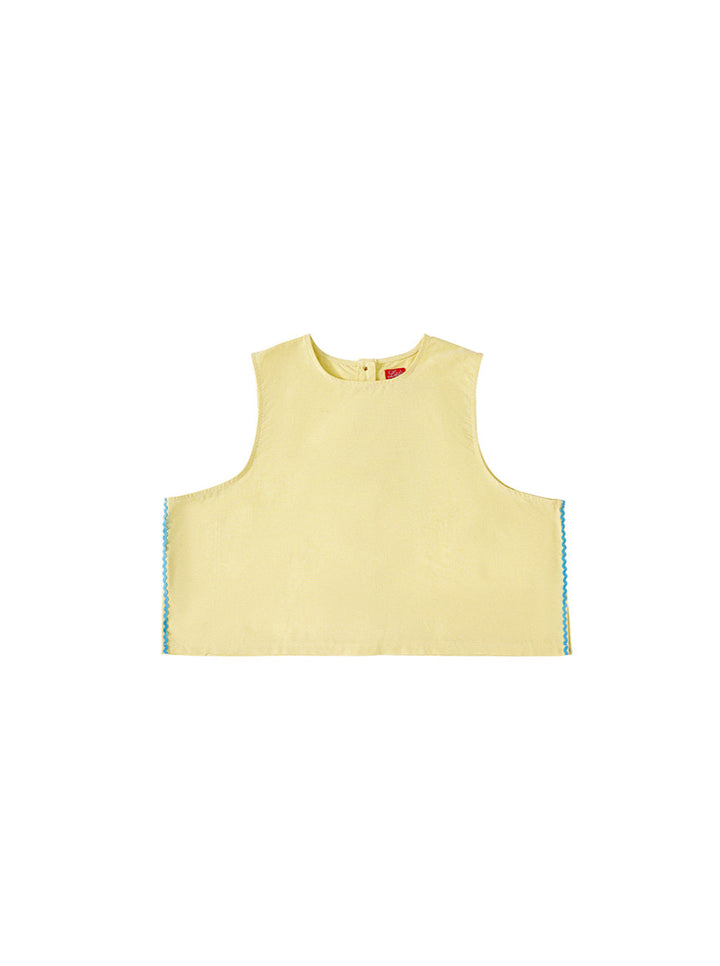 Rickrack Crop Vest - Yellow