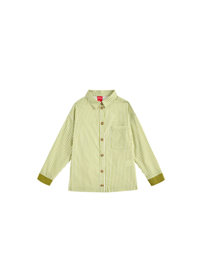 Striped Shirt - Olive/White Stripe