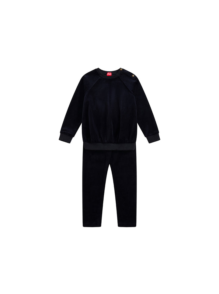 Velour Button Set - Black