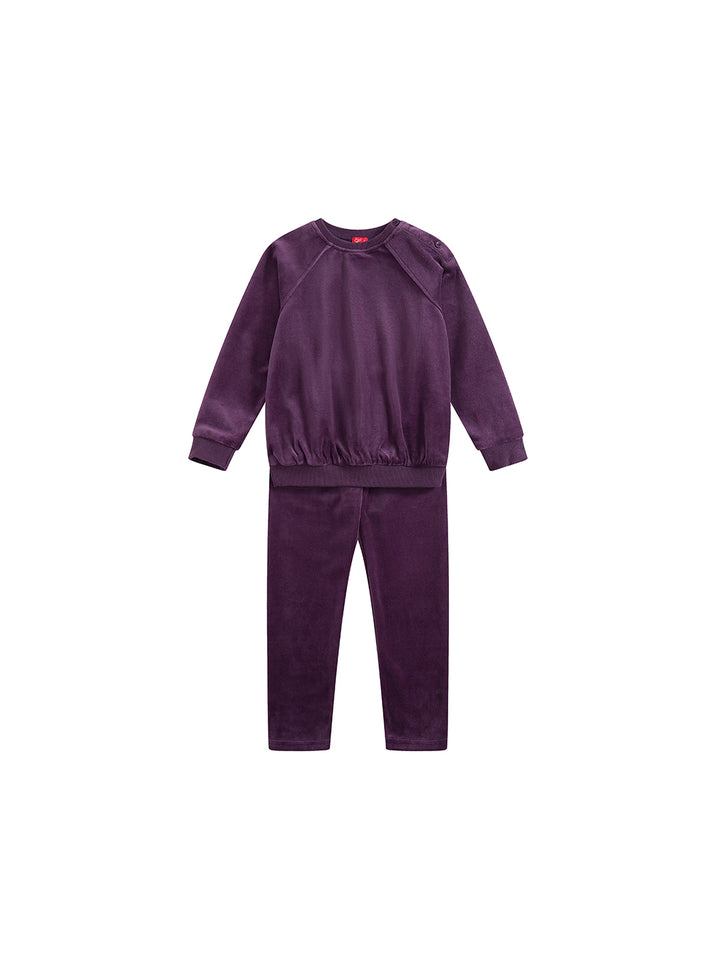 Velour Button Set - Plum