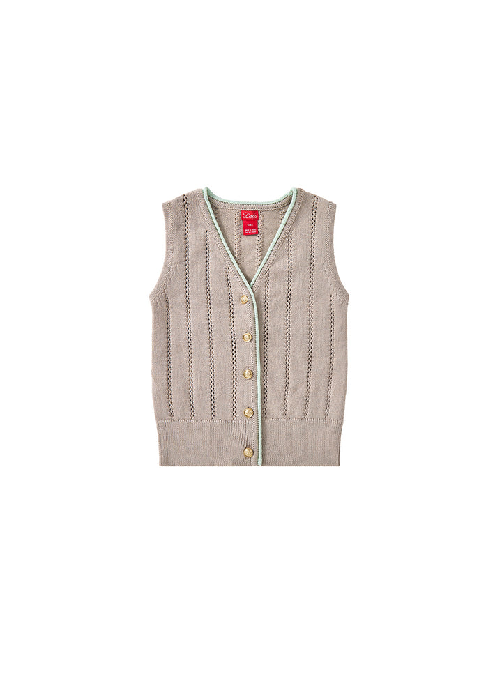 Contrast Edge Vest - Lt. Sand