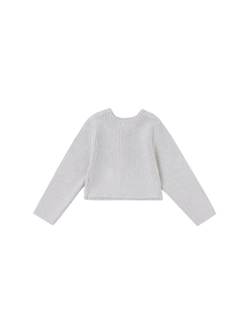 Baby Blazer Crop Length Sweater - Lt. Mint Green Mix