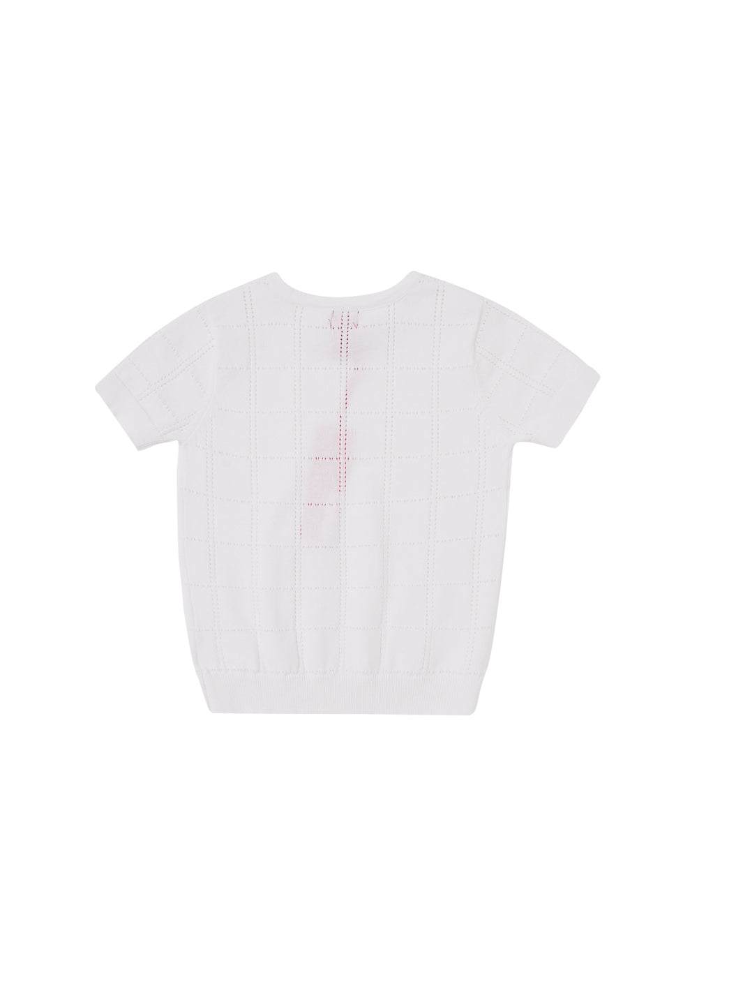 Square Eyelet Short Sleeve Sweater