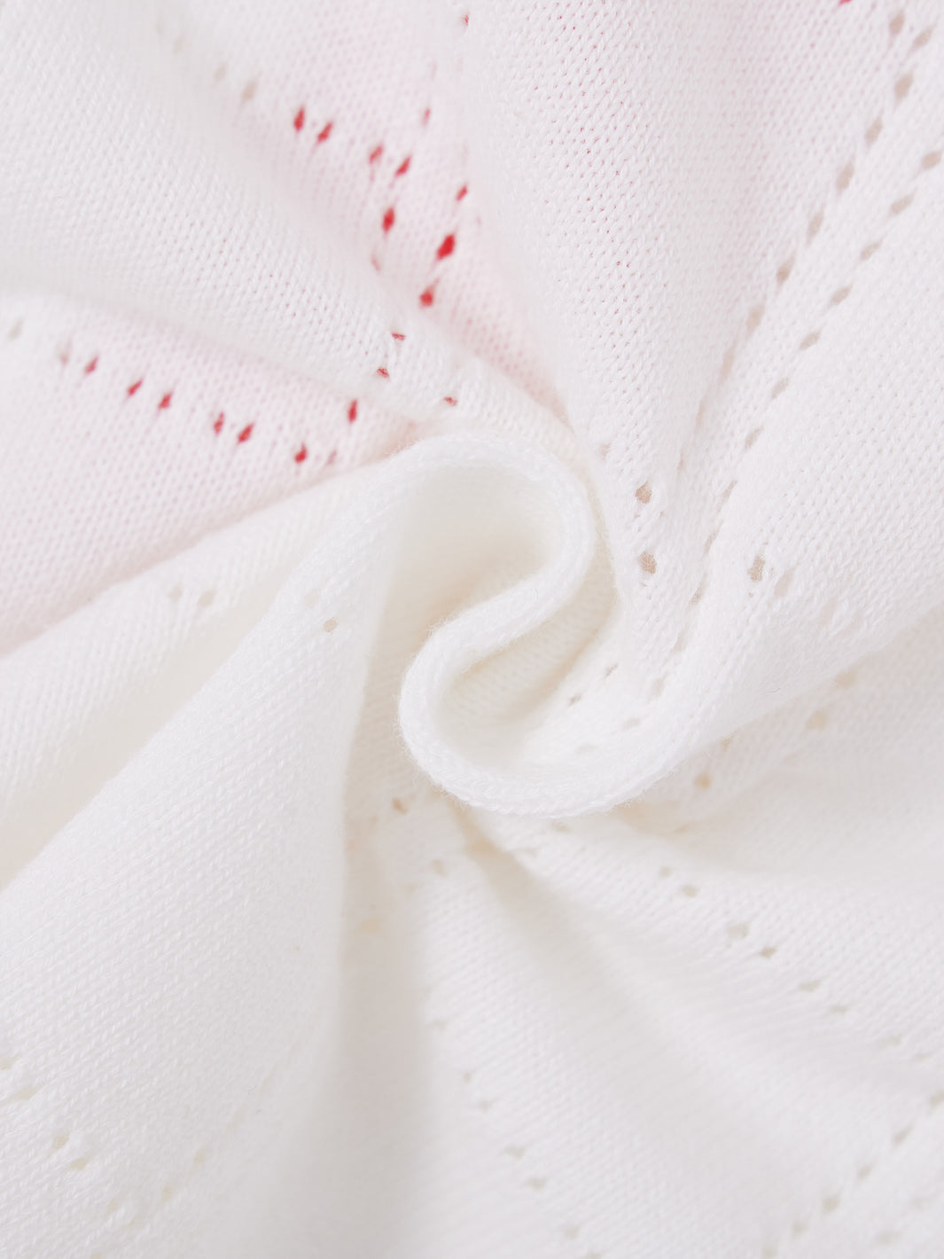 Square Eyelet Short Sleeve Sweater
