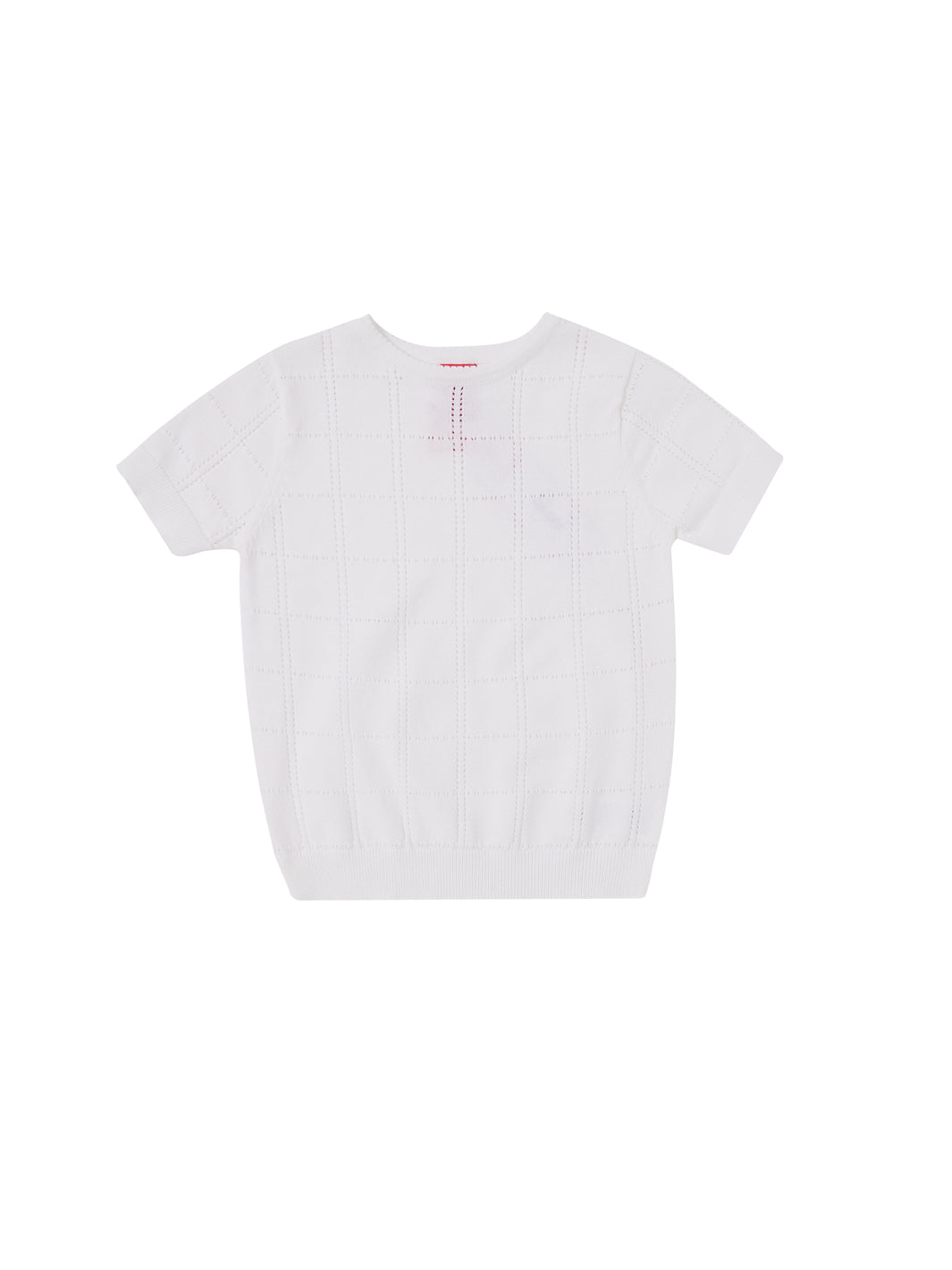 Square Eyelet Short Sleeve Sweater