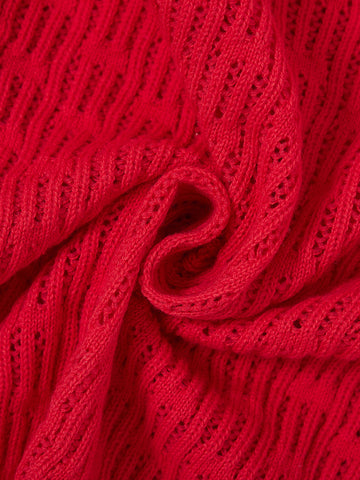 Cardigan Crop Length Sweater - Cherry Coral