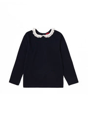 Lace Collar T-shirt - Black