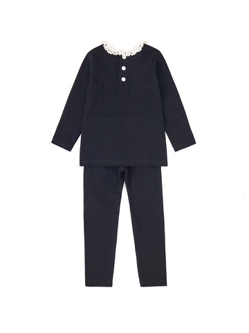 Baby Lace Collar Set - Black