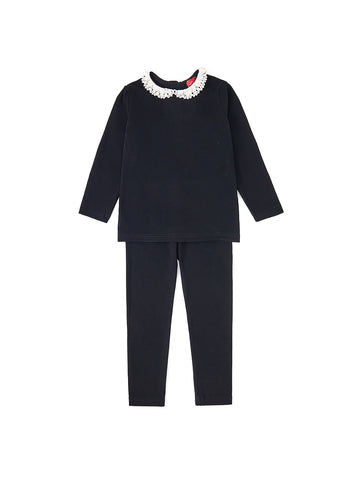 Baby Lace Collar Set - Black