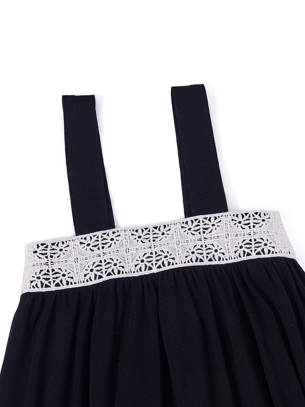 Jumper Crochet Chest Robe - Black