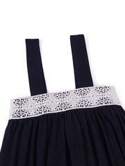 Jumper Crochet Chest Robe - Black