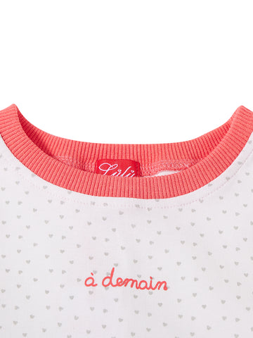 All Over Mini Heart Nightgown - Winter white