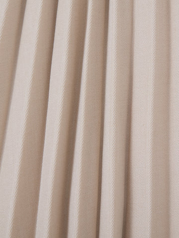 Solid Accordion Pleated Skirt - Beige
