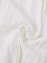 Solid Accordion Pleated Skirt - Winter white