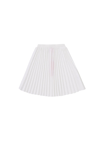 Solid Accordion Pleated Skirt - Winter white