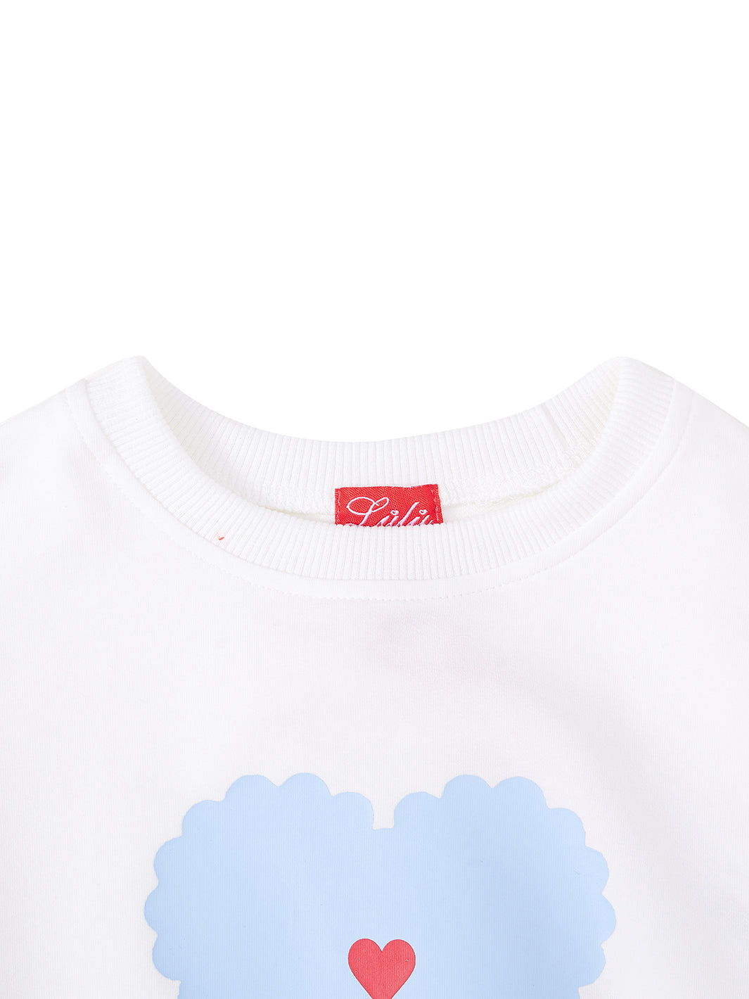 Scalloped Heart Top - White