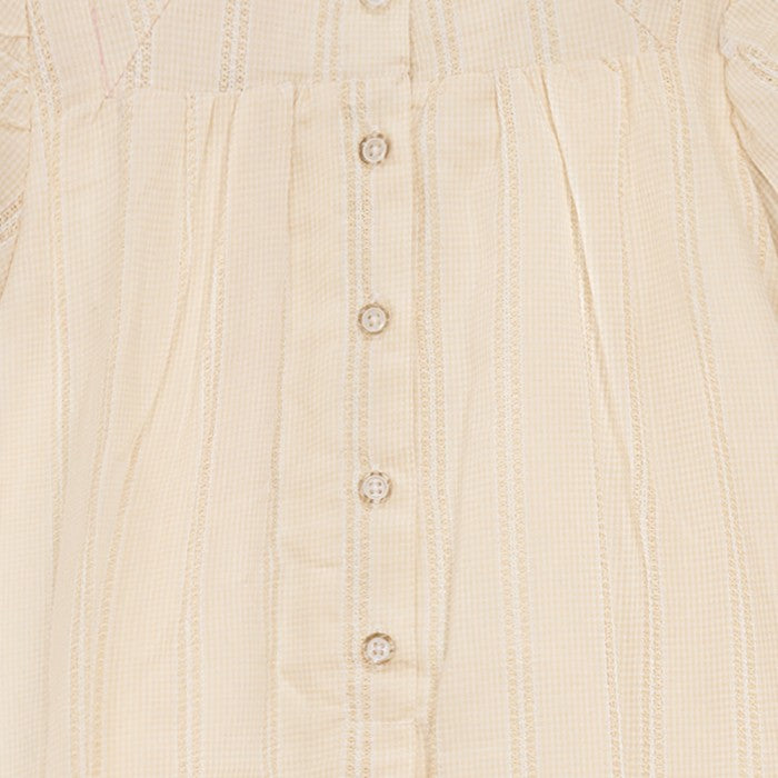 Lace Insert Dress - Beige