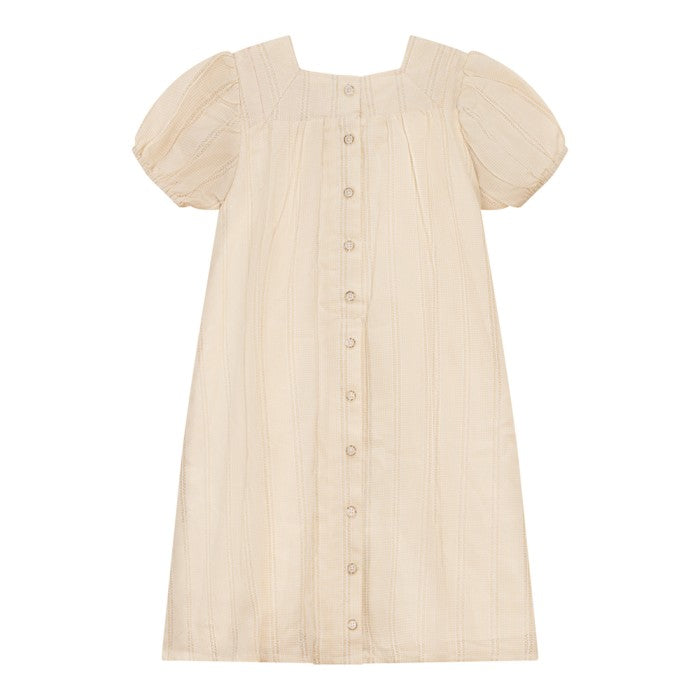 Lace Insert Dress - Beige