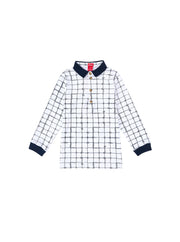 Nautical Print Polo - White