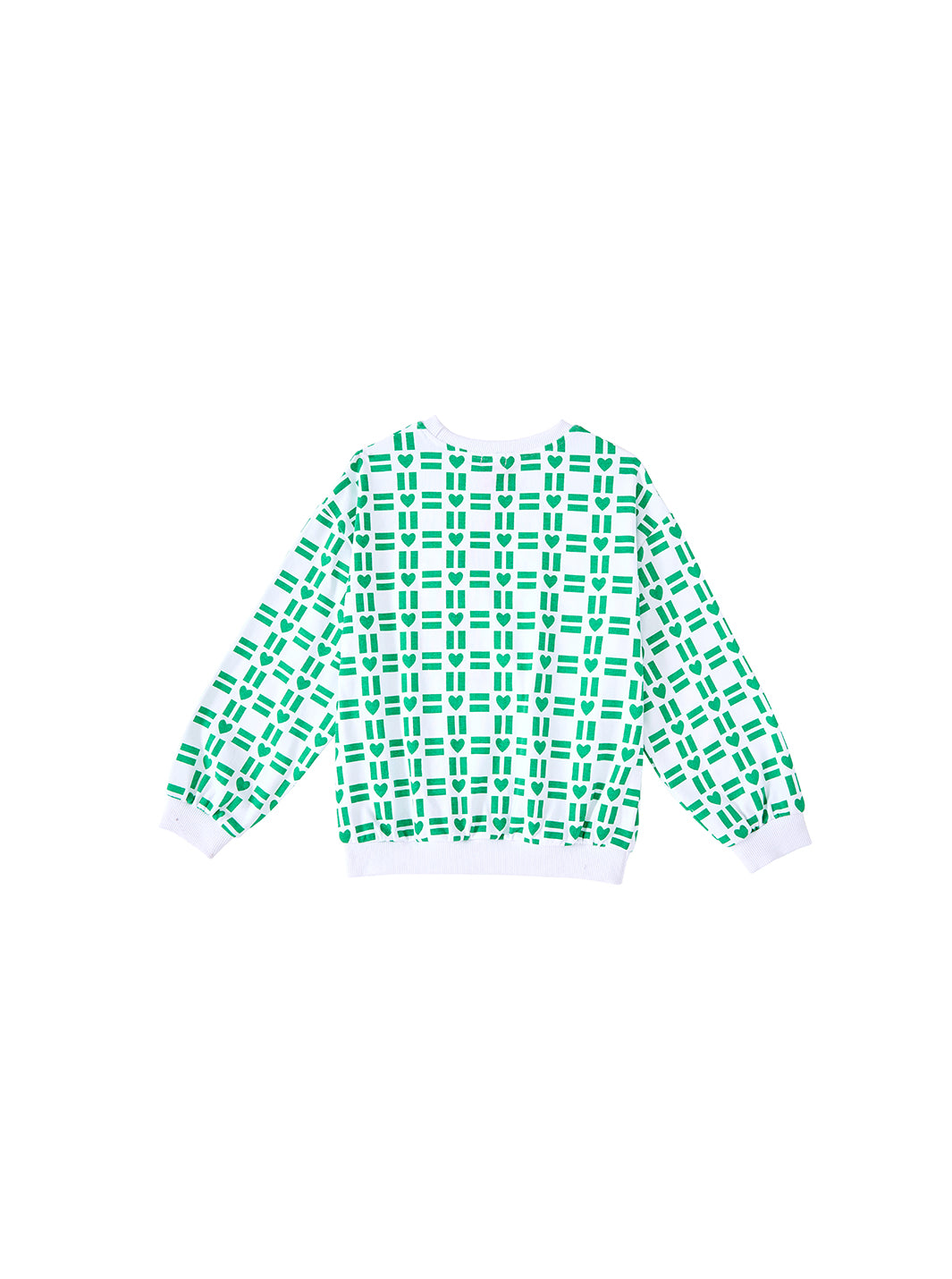 All Over Heart Print Top - White/Green