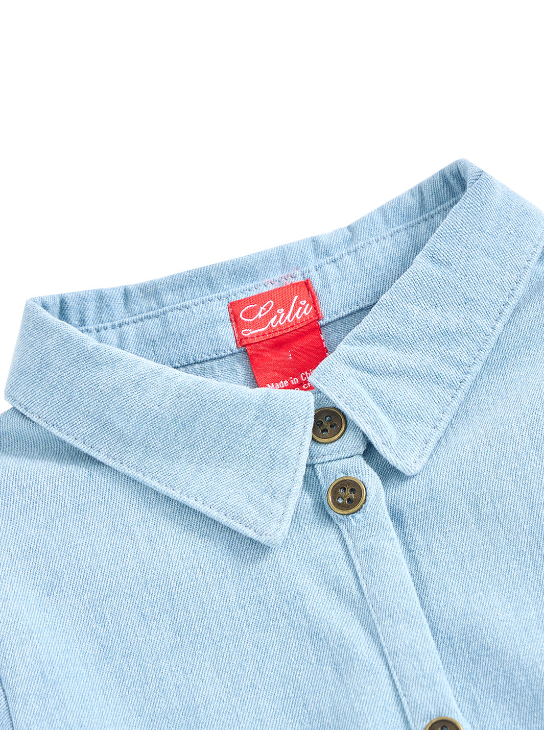 Denim Trim Dress - Pale Blue Denim