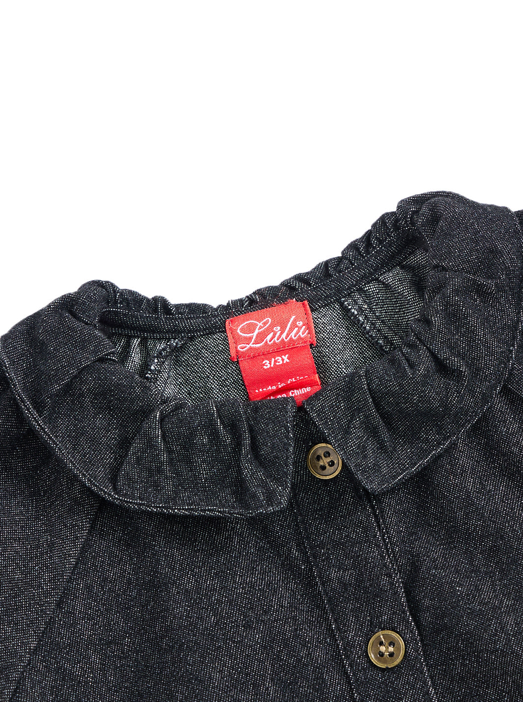 Baby Denim Trim Romper - Black Denim