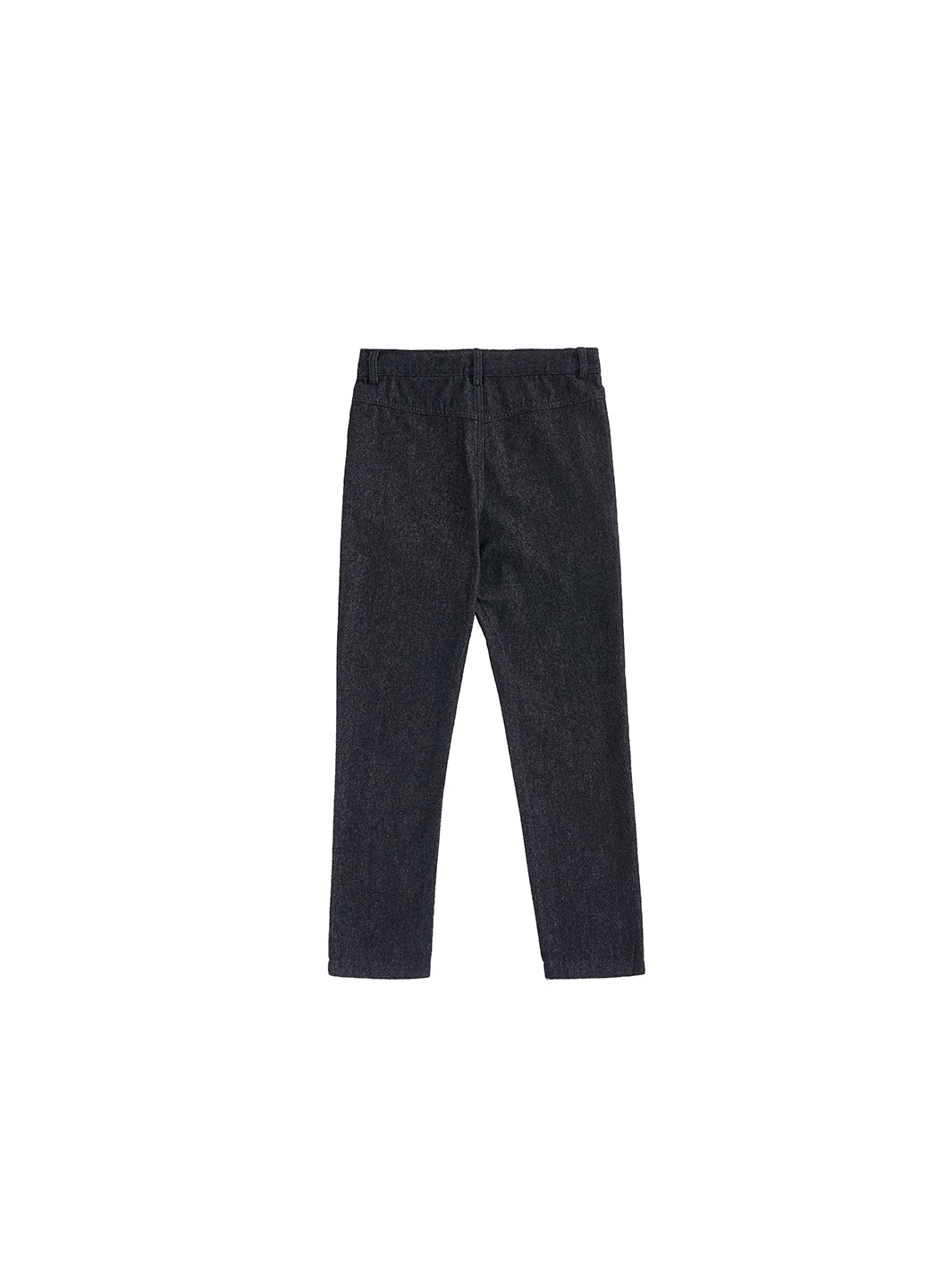 Denim Long Trim Pants - Black Denim