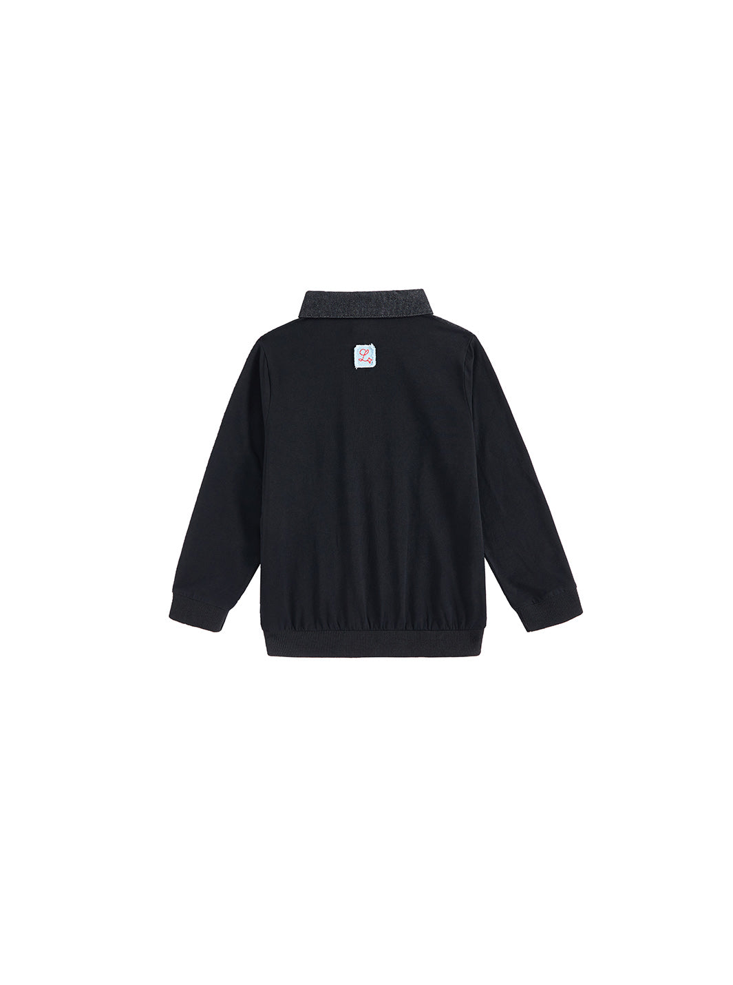 Color Block Trim Polo - Black Denim