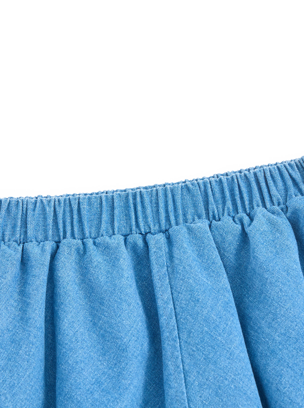 Denim Patch A-line Skirt - Blue Denim