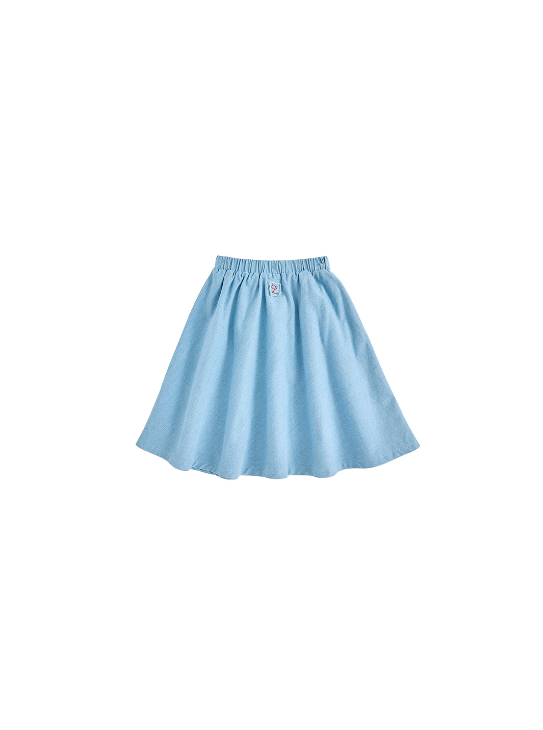 Denim Patch A-line Skirt - Pale Blue Denim