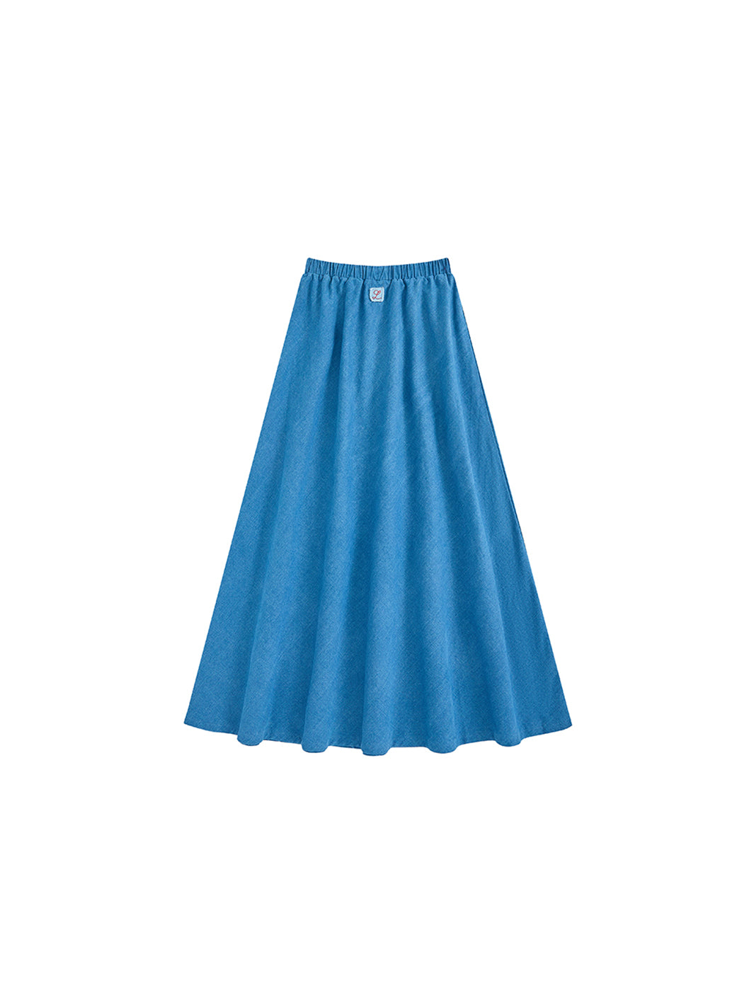 Denim Patch Midi Skirt - Blue Denim