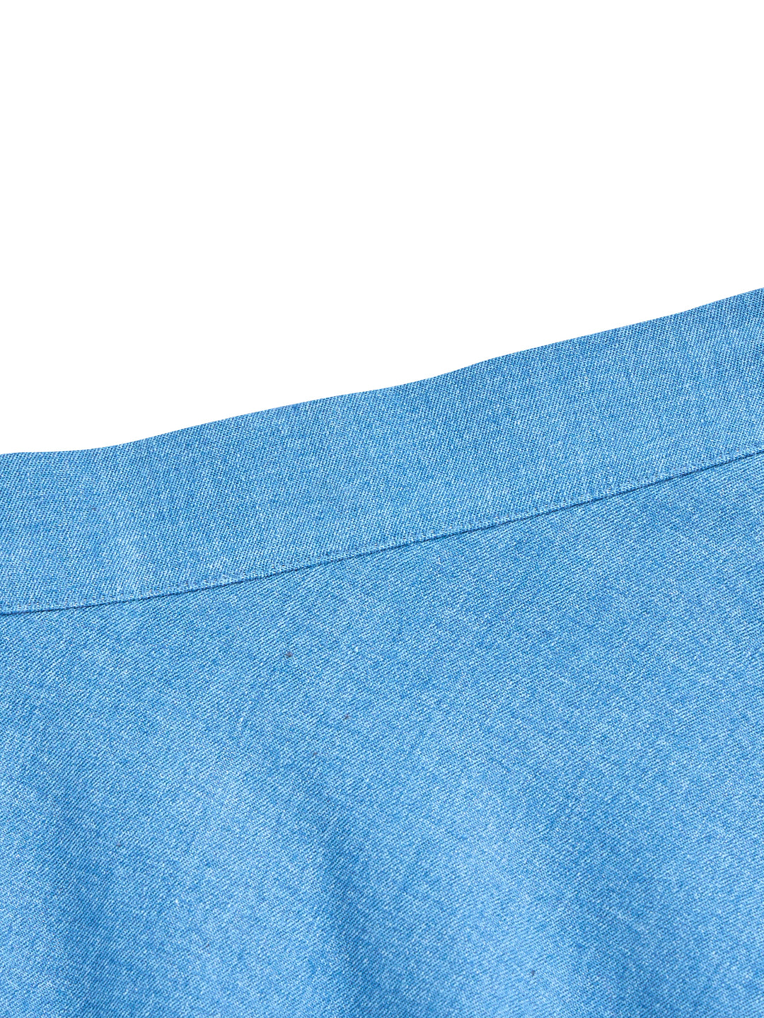 Denim Patch Classic Midi Skirt - Blue Denim