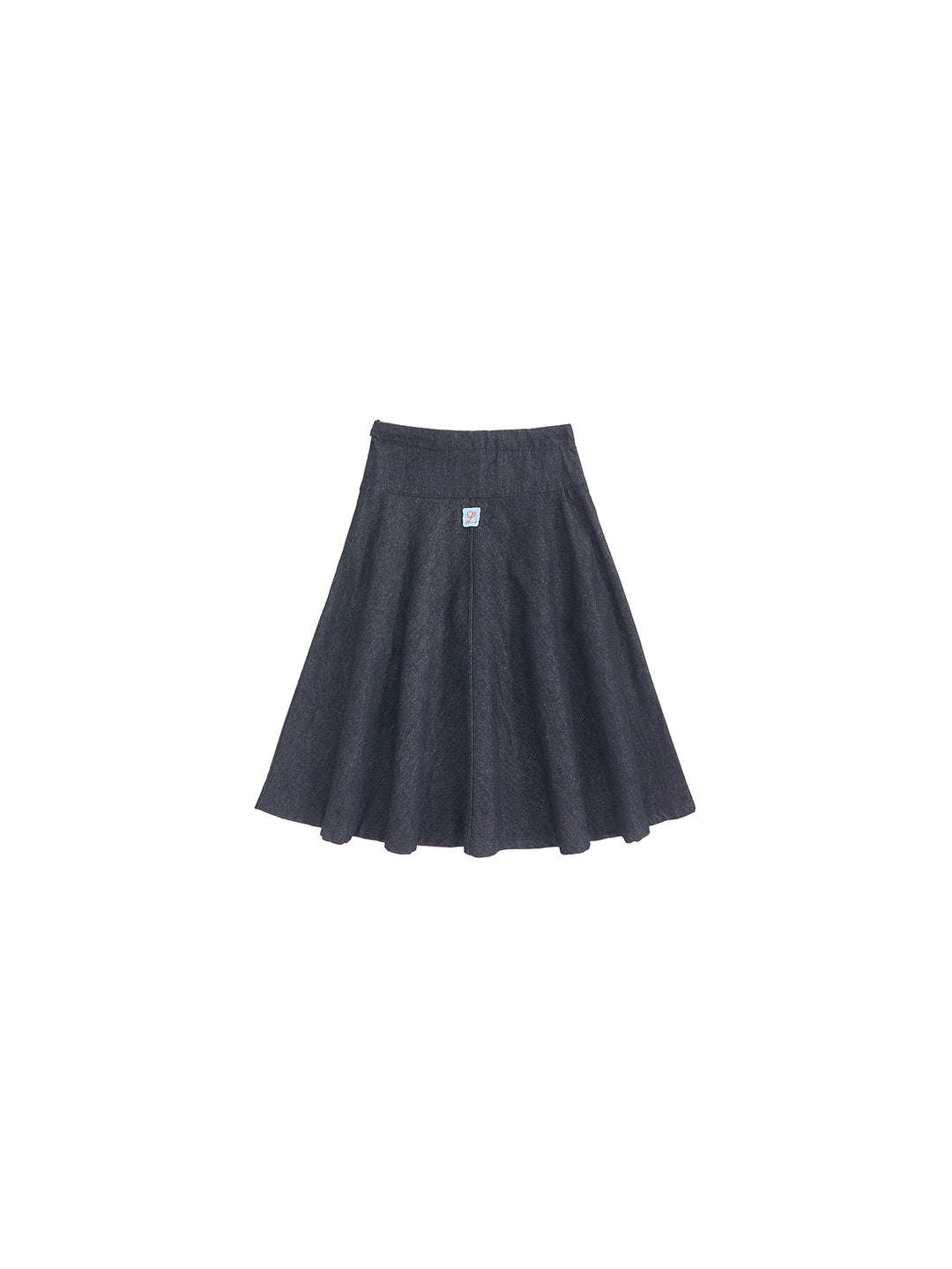 Denim Patch Yoke Skirt - Black Denim