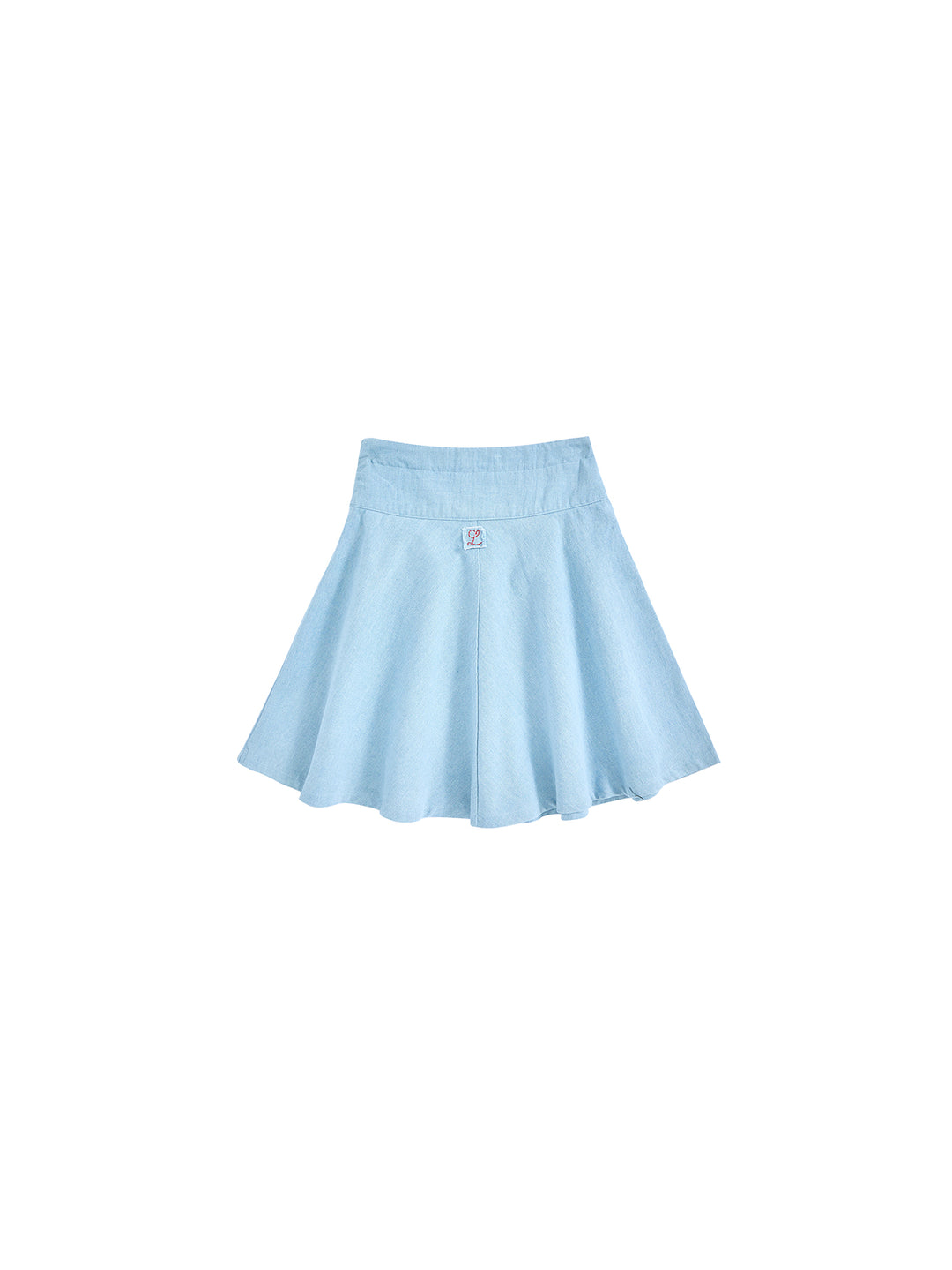 Denim Patch Yoke Skirt - Pale Blue Denim