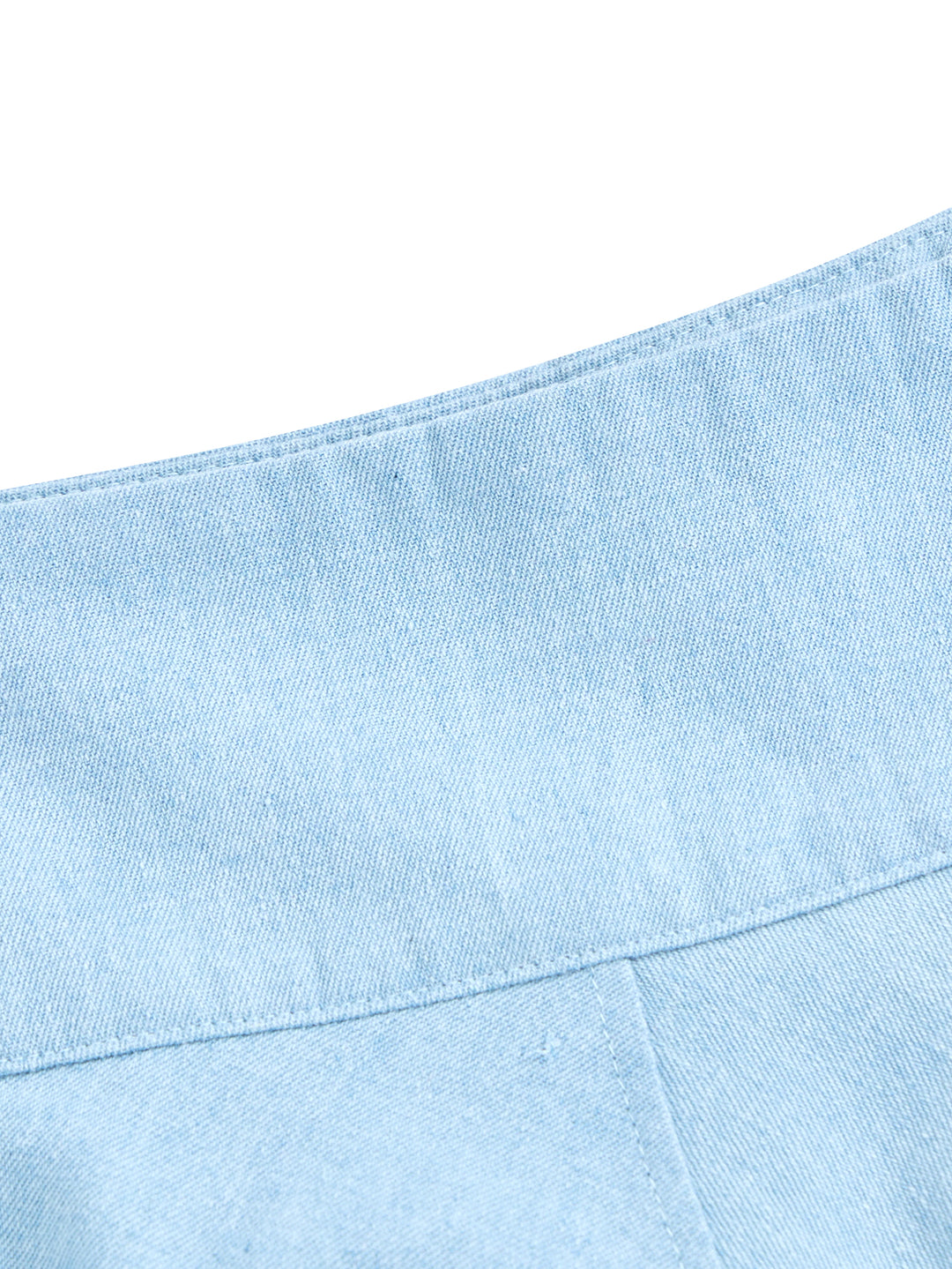 Denim Patch Yoke Skirt - Pale Blue Denim