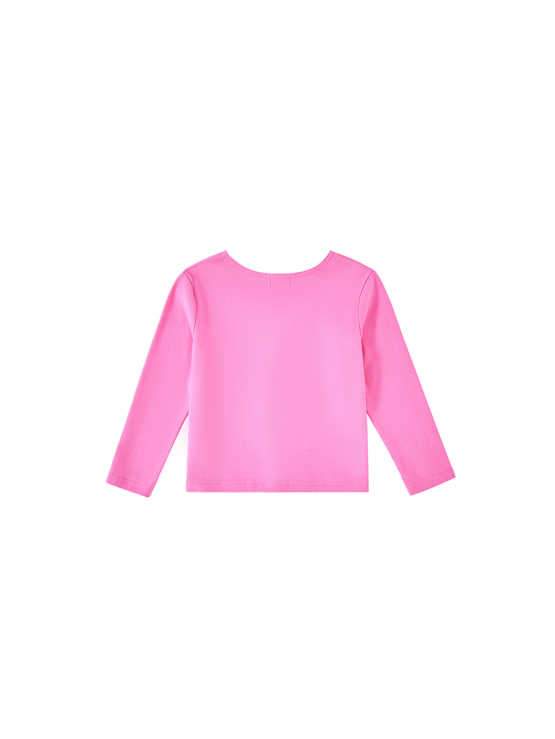 Basic Cardigan Crop Length T-shirt - Hot Pink