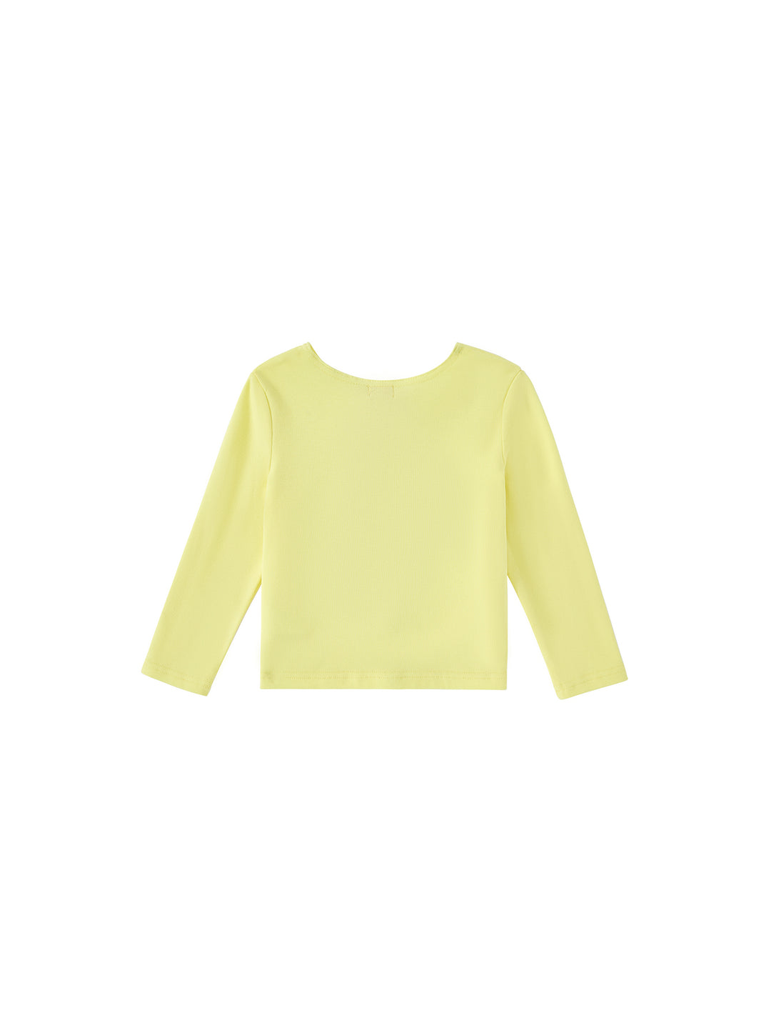 Basic Cardigan Crop Length T-shirt - yellow