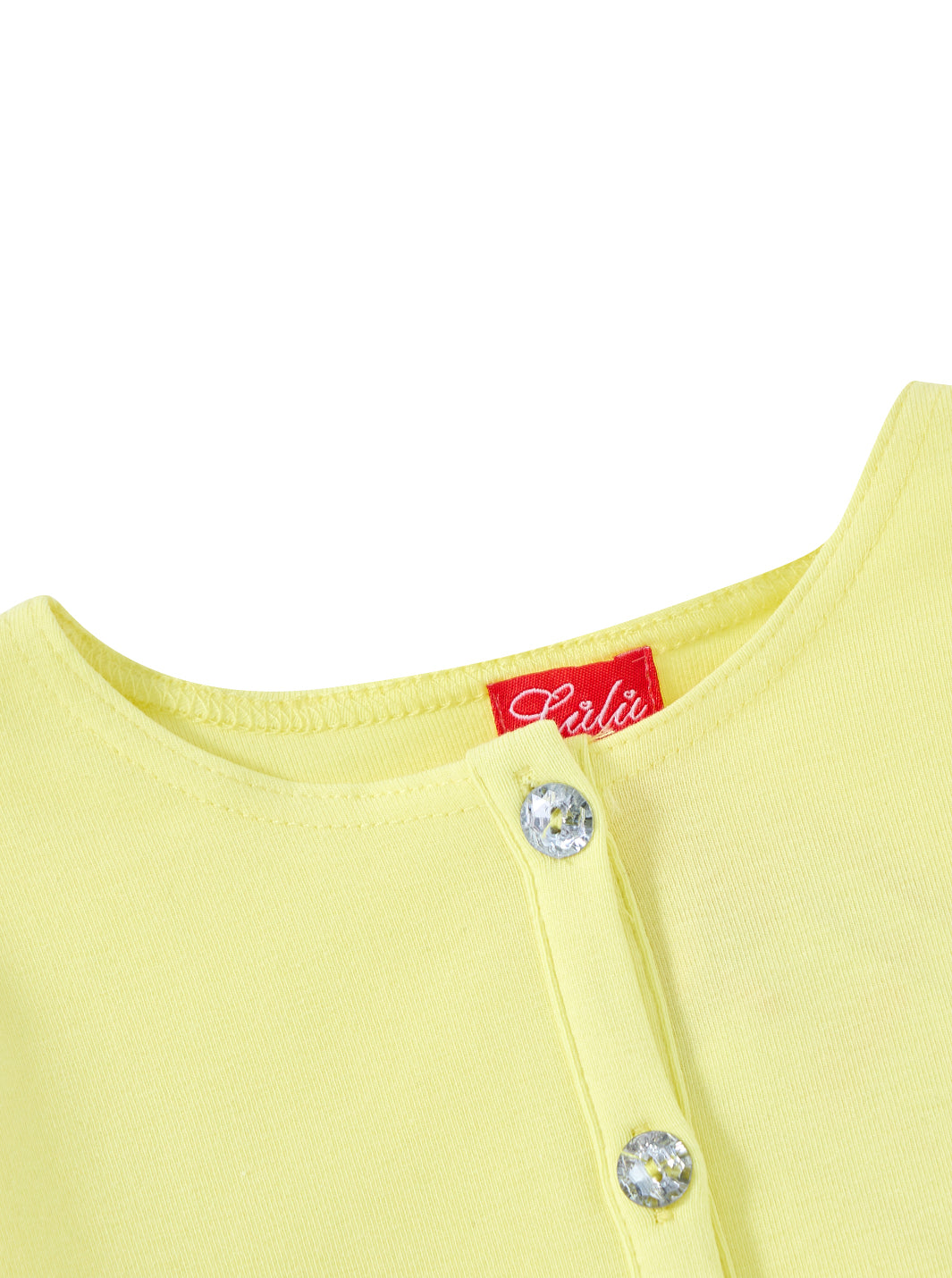Basic Cardigan Crop Length T-shirt - yellow