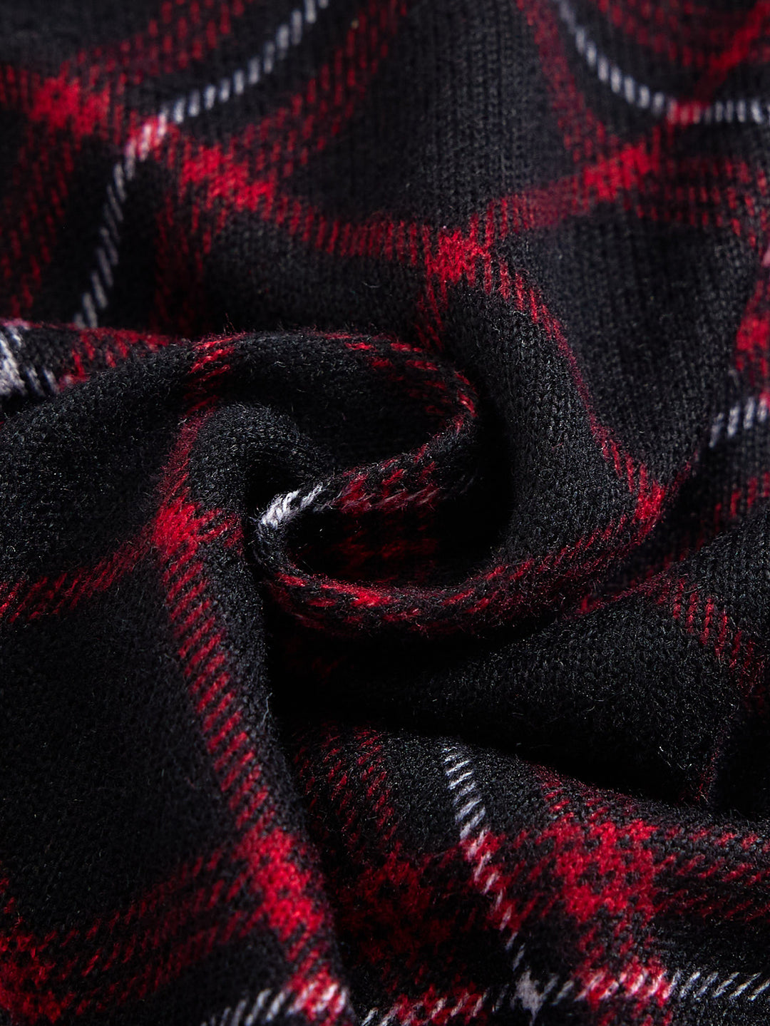 Baby Plaid Mock Neck Set - Burgundy