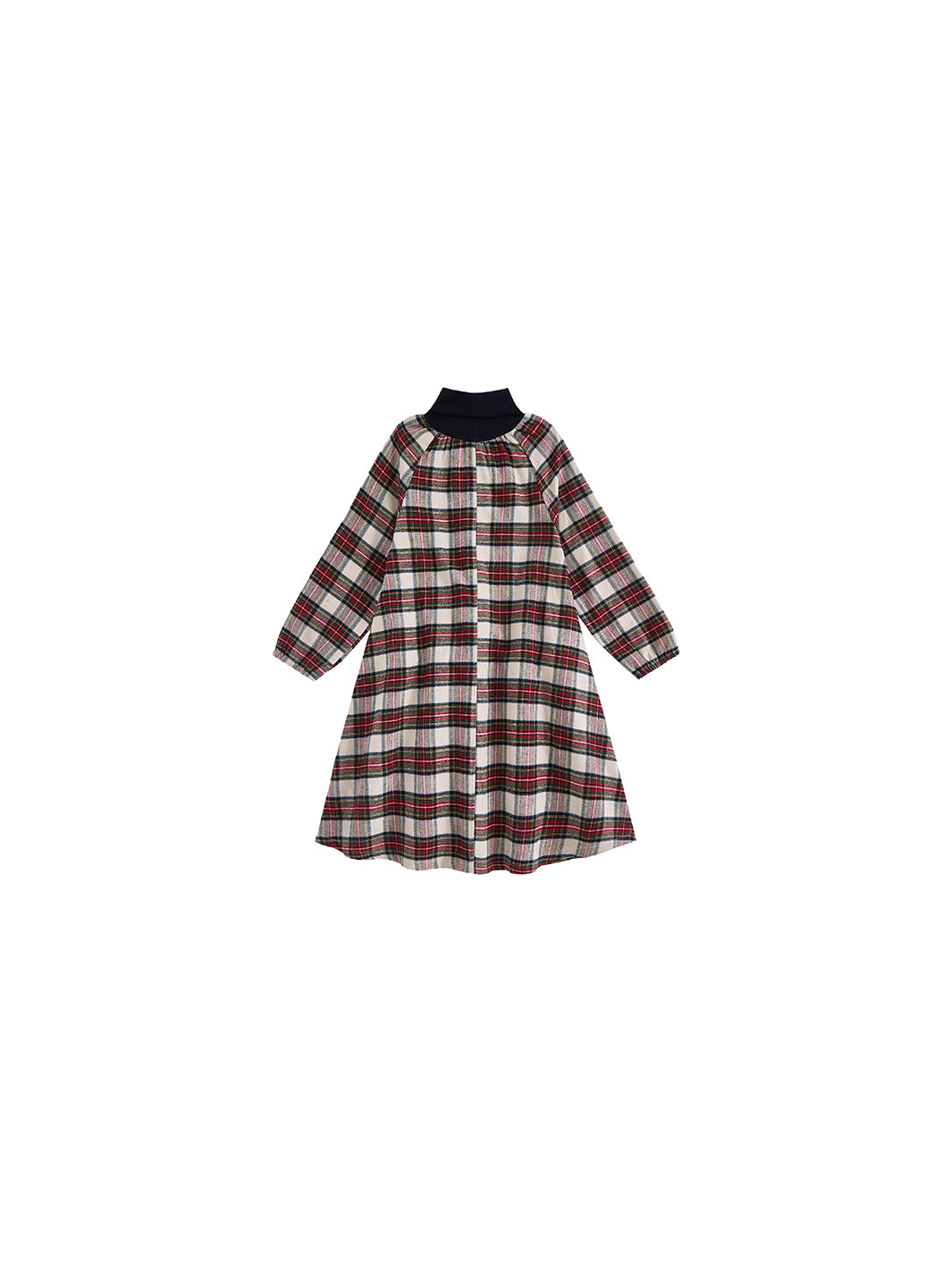 Plaid Turtleneck Dress