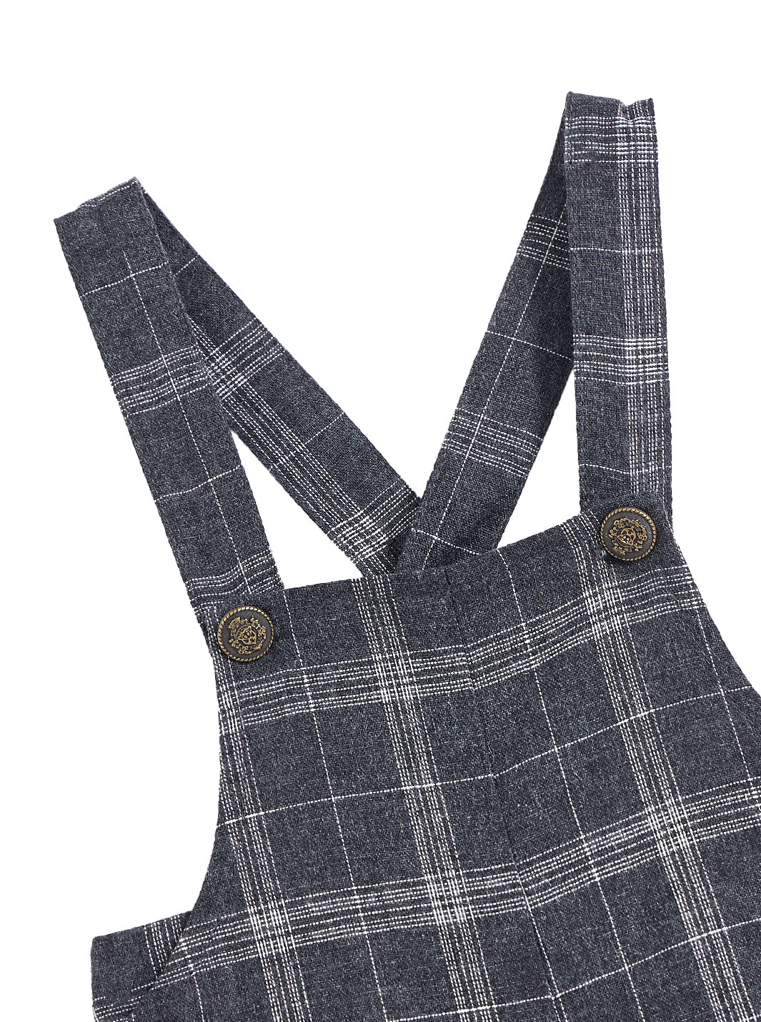 Baby Grey Plaid Short Overall