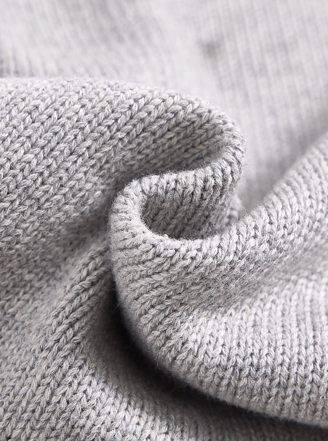 Collar Emblem Sweater - Silver Grey Mix