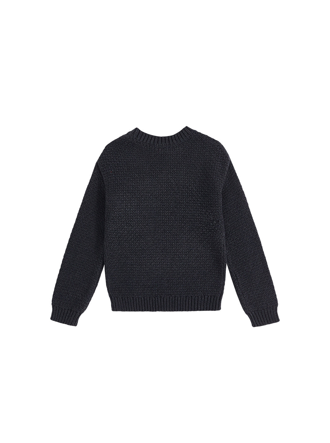 Crochet Knit Sweater - Charcoal