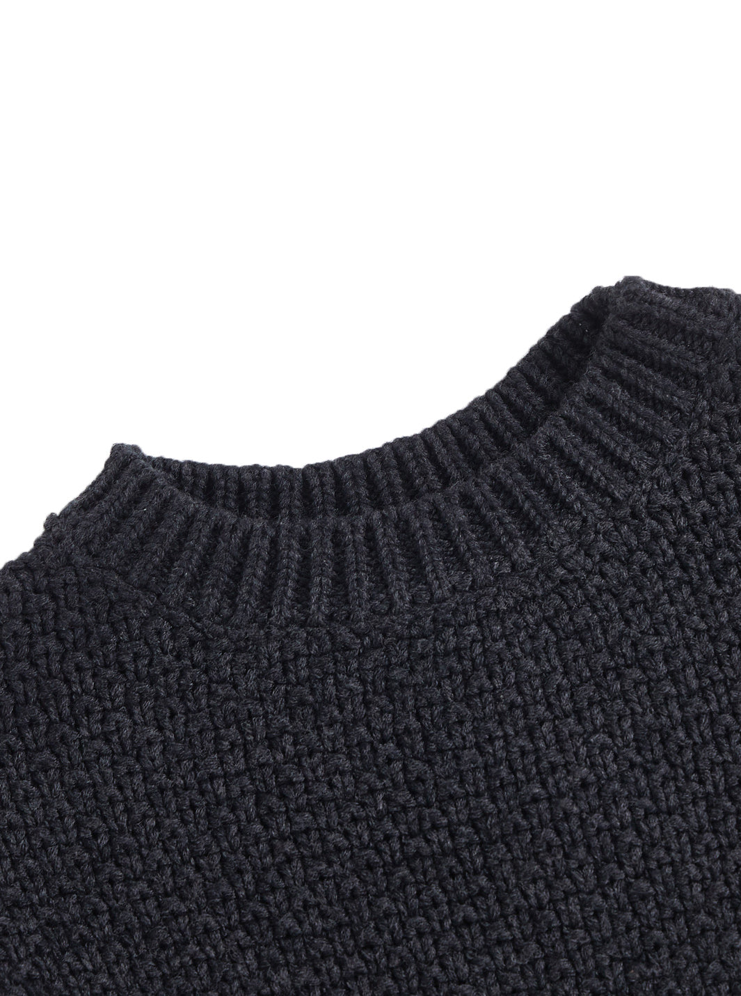 Crochet Knit Sweater - Charcoal