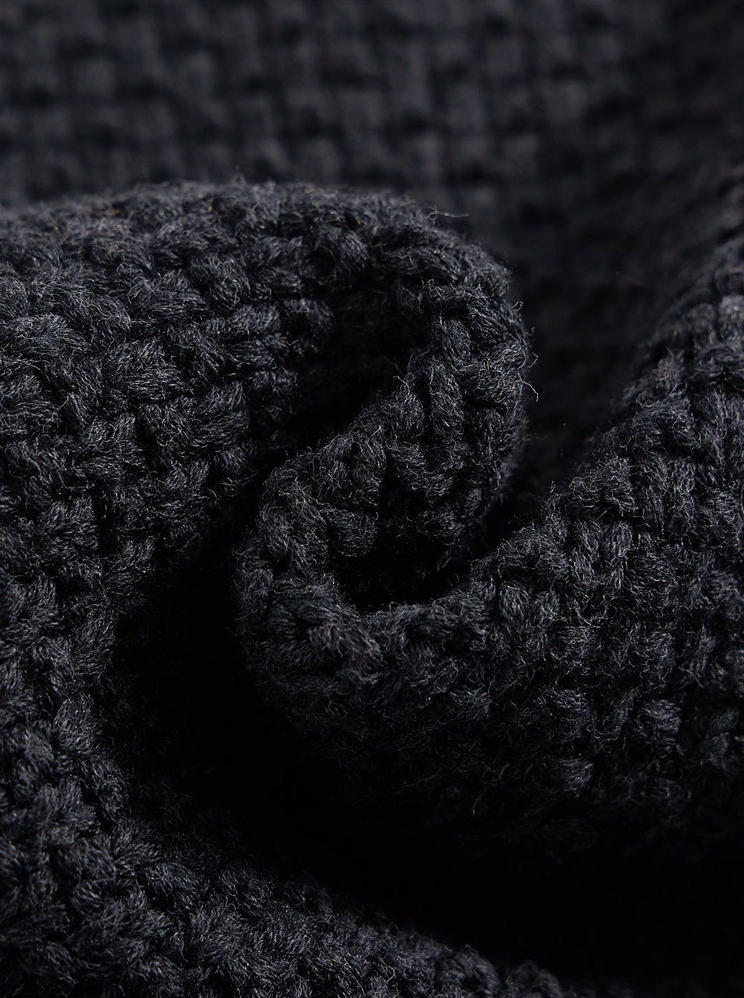 Crochet Knit Sweater - Charcoal