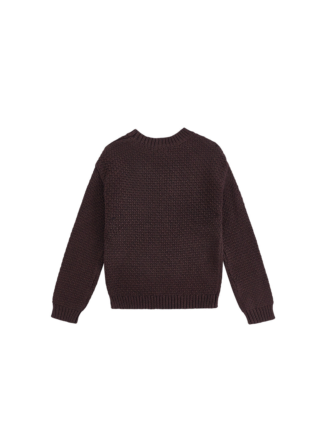 Crochet Knit Sweater - Brown