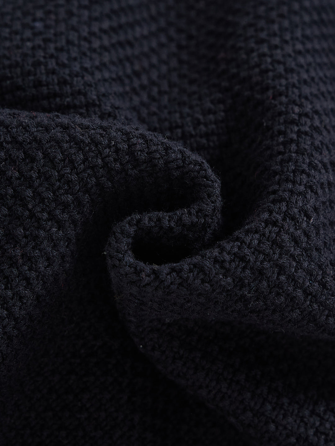 Crochet Knit Cardigan - Black